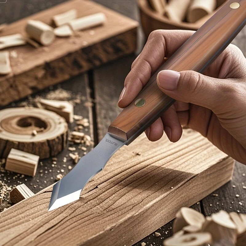 Long Neck Marking Knife Carbon Steel Blade 60 Degree Angle Solid Wood Handle Precise Cutting Professional Woodworking Tool for Joinery Cabinetmaking Furniture Making — view 7