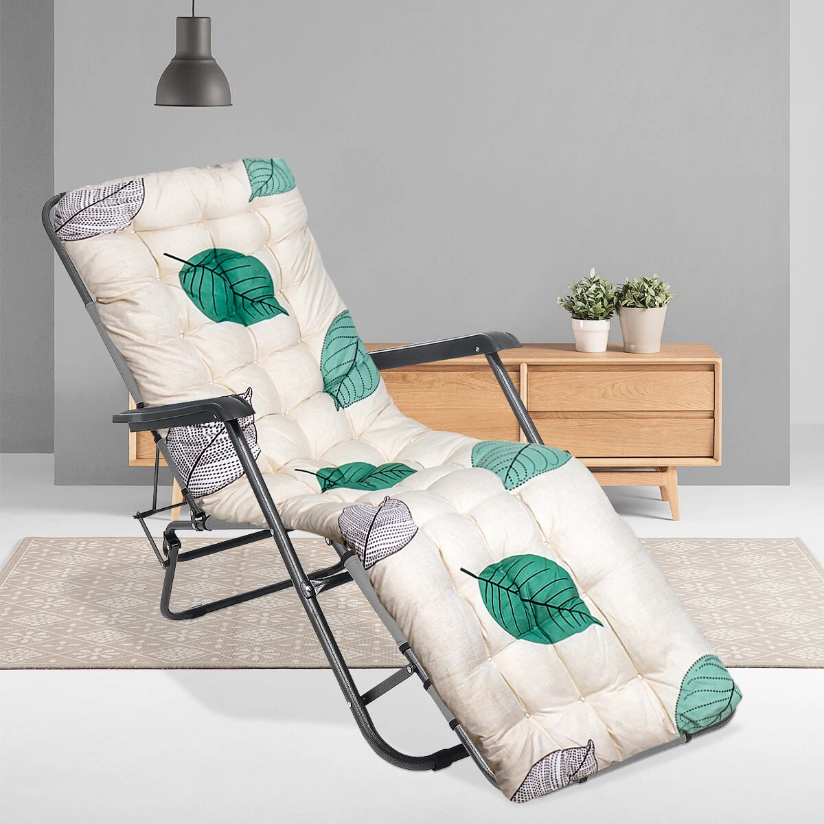 Lounge Chair Cushion Tufted Soft Deck Chaise Padding Outdoor Patio Pool Recliner — view 10