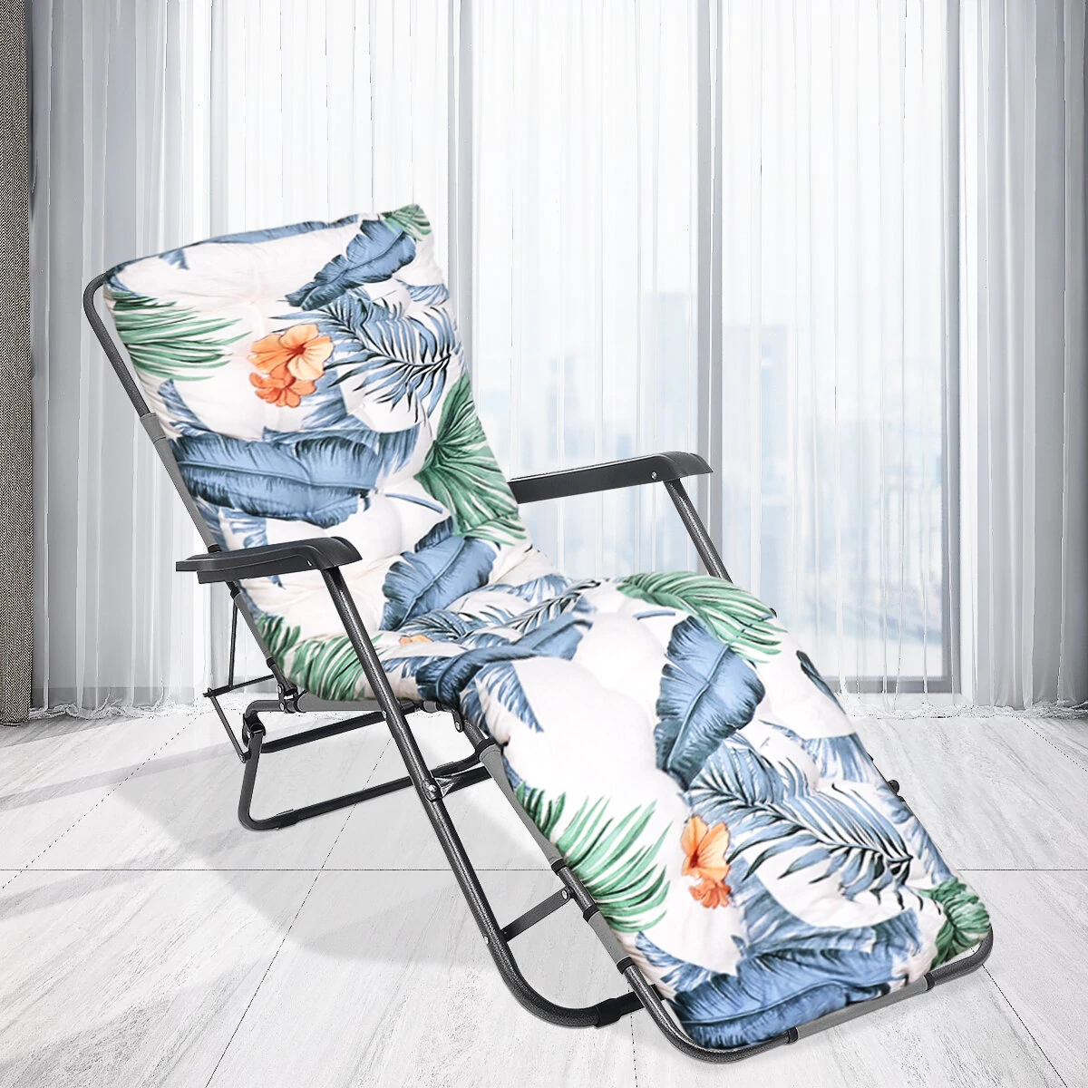 Lounge Chair Cushion Tufted Soft Deck Chaise Padding Outdoor Patio Pool Recliner — view 9