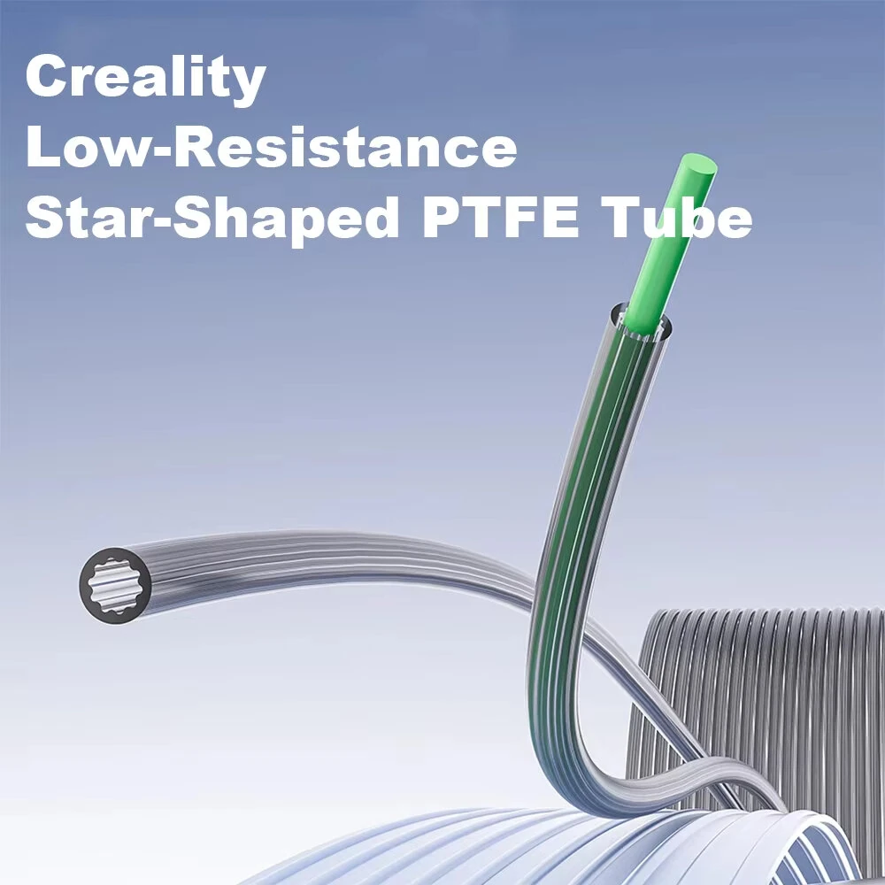 Low-Resistance Star Shaped PTFE Tube 4M Ultra-Smooth Flow Heat-Resistant Enhanced Durability 3D Printer Accessories — view 2