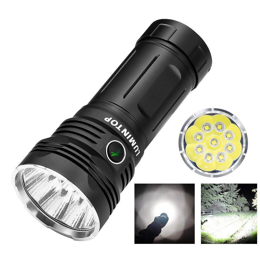 LUMINTOP GT4695 Pro 20000 Lumens High Powered LED Flashlight with Large Capacity 32000Mah 46950 Battery Power Bank, 520M Strong Light LED Torch Outdoor Powerful Search Light — LUMINTOP