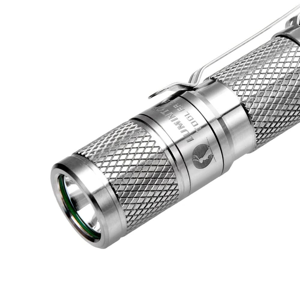 LUMINTOP Tool AA 3.0 900Lumens Mini EDC Powerful Flashlight Super Bright EDC Titanium Alloy Pocket Lamp Mini LED Torch 5 Mode by 14500 Battery for Camping Self Protection — view 4