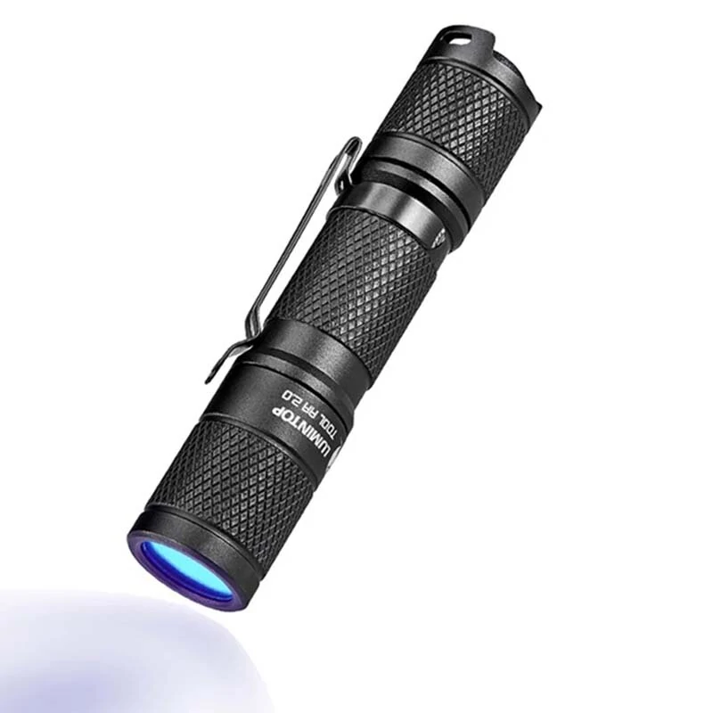 Lumintop Tool AA UV 2.0 Ultraviolet Flashlight UV Flashlight 2 Mode 365nn Wavelength Black Light Flashlight 14500 Battery Mini Camping UV Torch