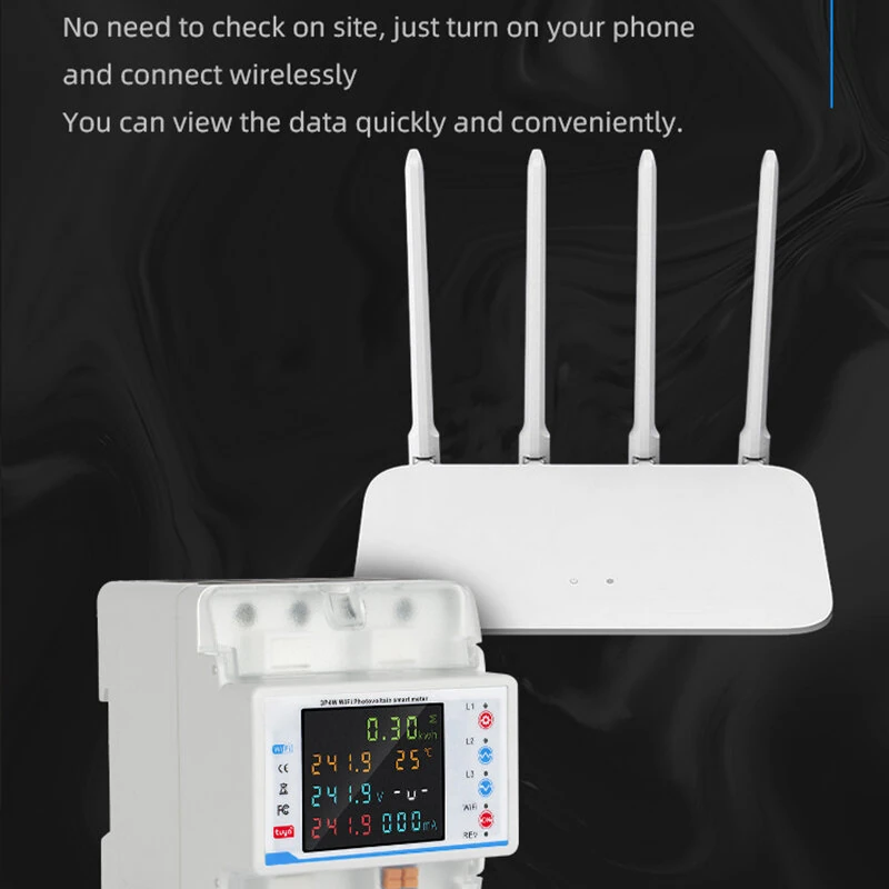 LY-3PN100A Guideway Three-phase WiFi Reclosing Protector Over Under Voltage Protection Current Limiting Leakage Protection Tuya WiFi Control Large LCD Screen Smart Home Breakers — view 6