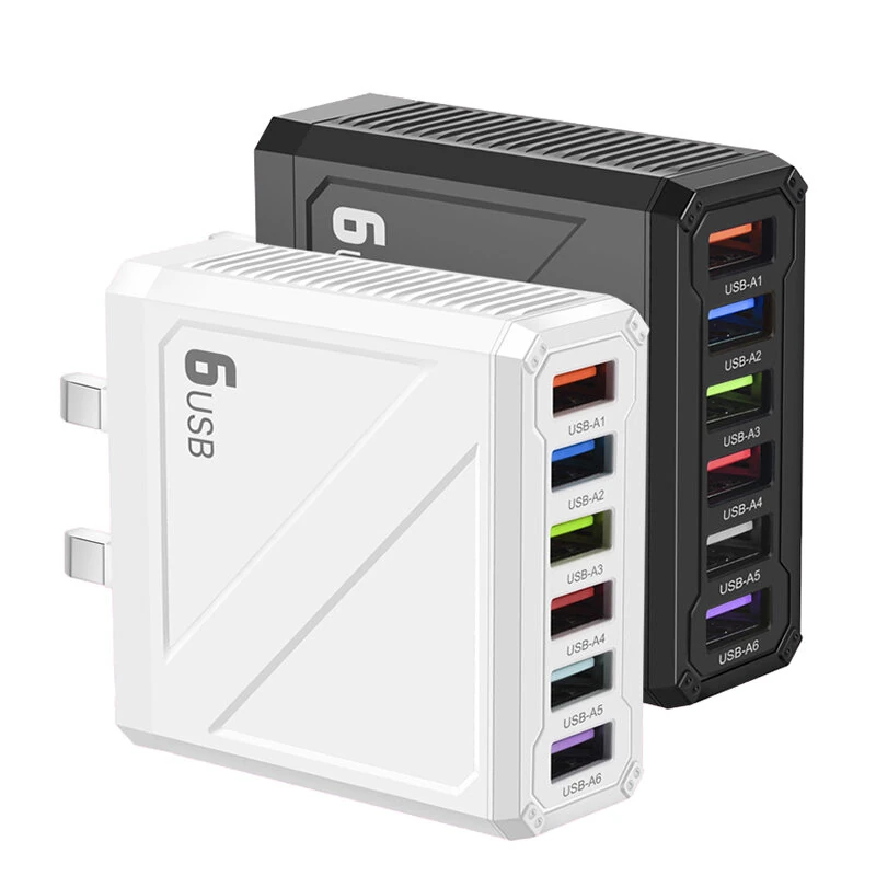 LYK-885 15W 3.1A 6-Port USB Charger 6USB-A Fast Charging Wall Charger Adapter EU Plug US Plug for iPhone 16 15 14 13 12 for Huawei Mate XT for Xiaomi 15pro for Samsung Galaxy Z Flip6 — Pricio