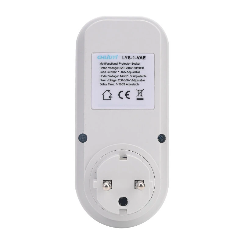 LYS-1-VAE Metering Protector Socket EU Plug with Large LED Display Current Voltage Energy Monitor Over Under Voltage Protection — view 5