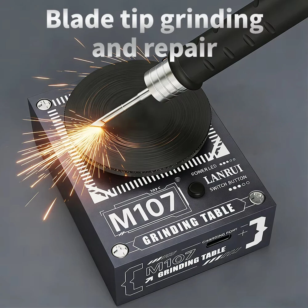 M107 Multi Function Grinder 6-Speed Control With 4 Interchangeable Abrasive Sheets Type-C Charging For Polishing Repairing Tweezers Pliers Blades — view 3