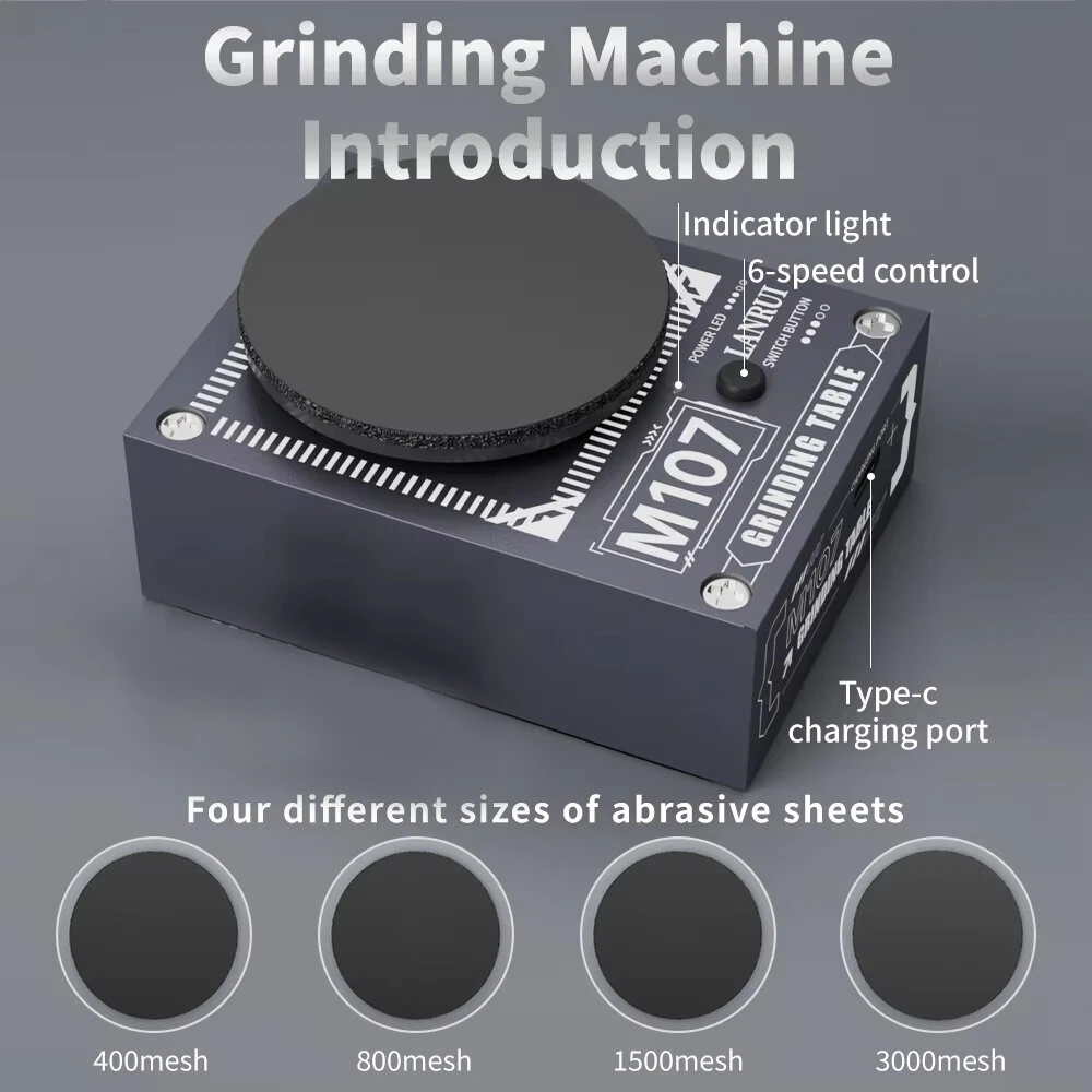 M107 Multi Function Grinder 6-Speed Control With 4 Interchangeable Abrasive Sheets Type-C Charging For Polishing Repairing Tweezers Pliers Blades — view 5