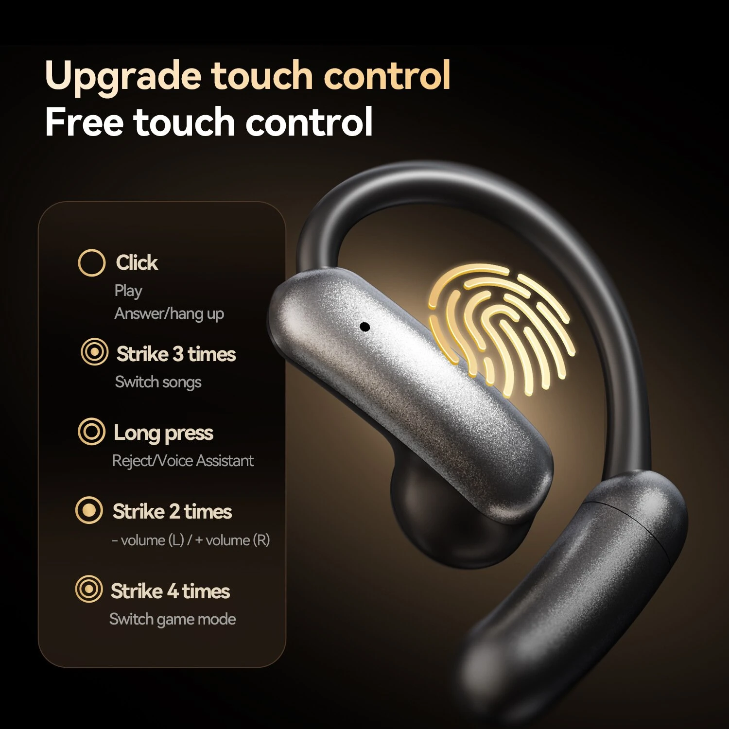 M143 TWS Headset Wireless bluetooth 6.0 Earphone ACS Panoramic Sound Directional Sound Transmission AI Call Noise Reduction 60H Playback Battery Digital Display Touch Control Earhooks Sports Headphones — view 3