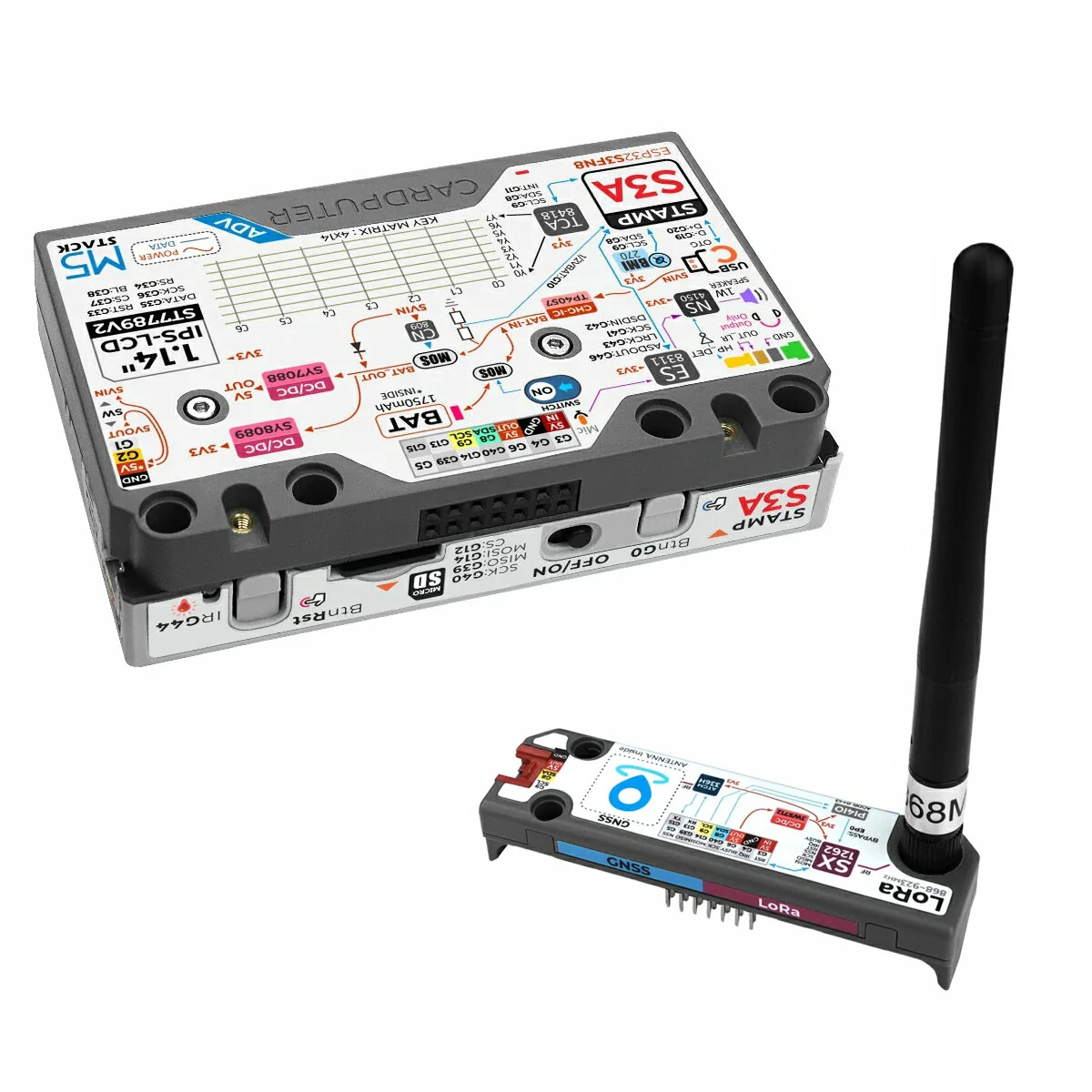 M5Stack Cardputer Adv + Cap LoRa 1262 ESP32-S3 Programmable Computer 56 Key Keyboard 1.14 Inch LCD Display GPS Antenna 868-923MHz GNSS Positioning IoT Communication — view 2