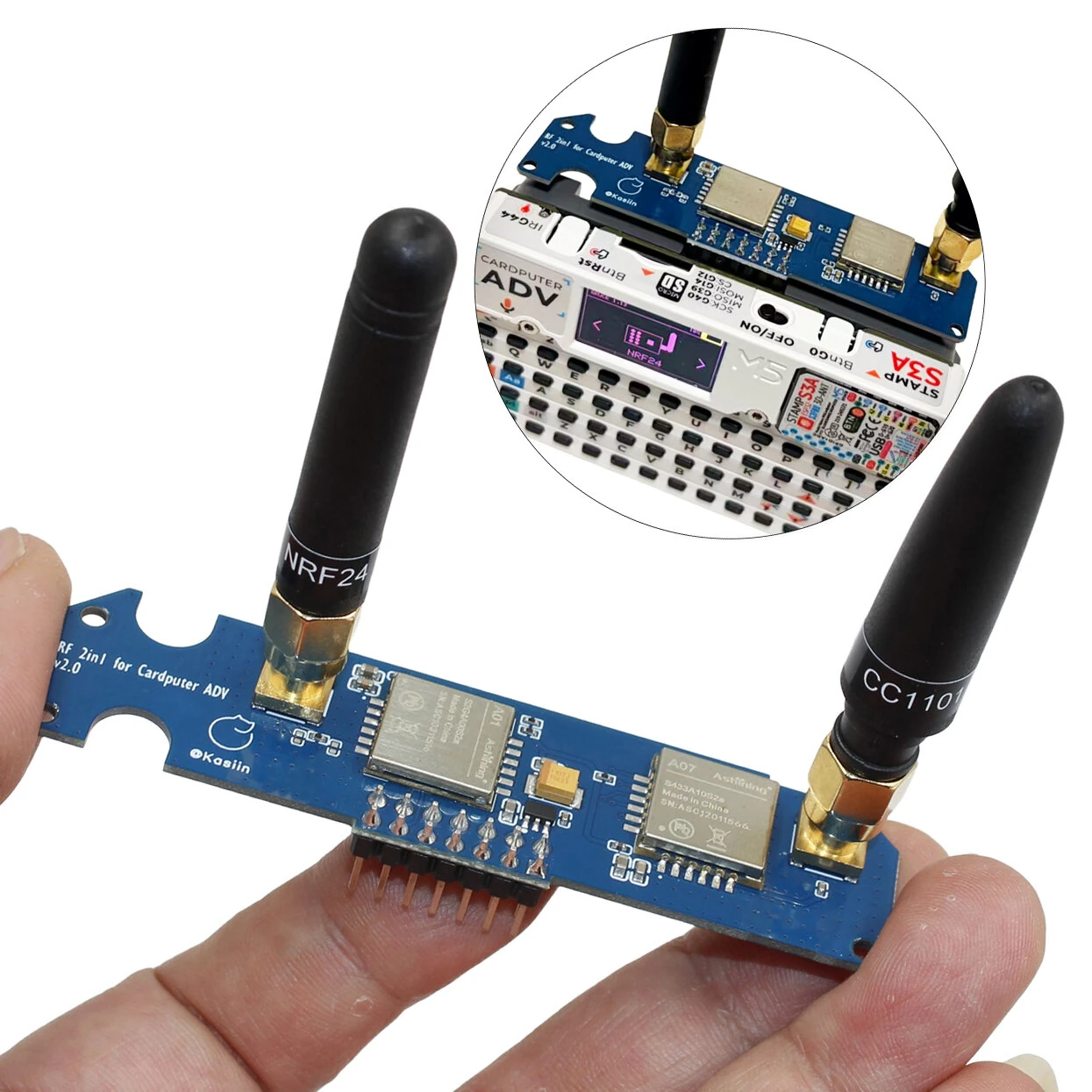 M5Stack Cardputer ADV Dual RF Module CC1101 NRF24 SubGHz 24GHz Wireless Signal Transceiver Compatible with Bruce Firmware — view 5