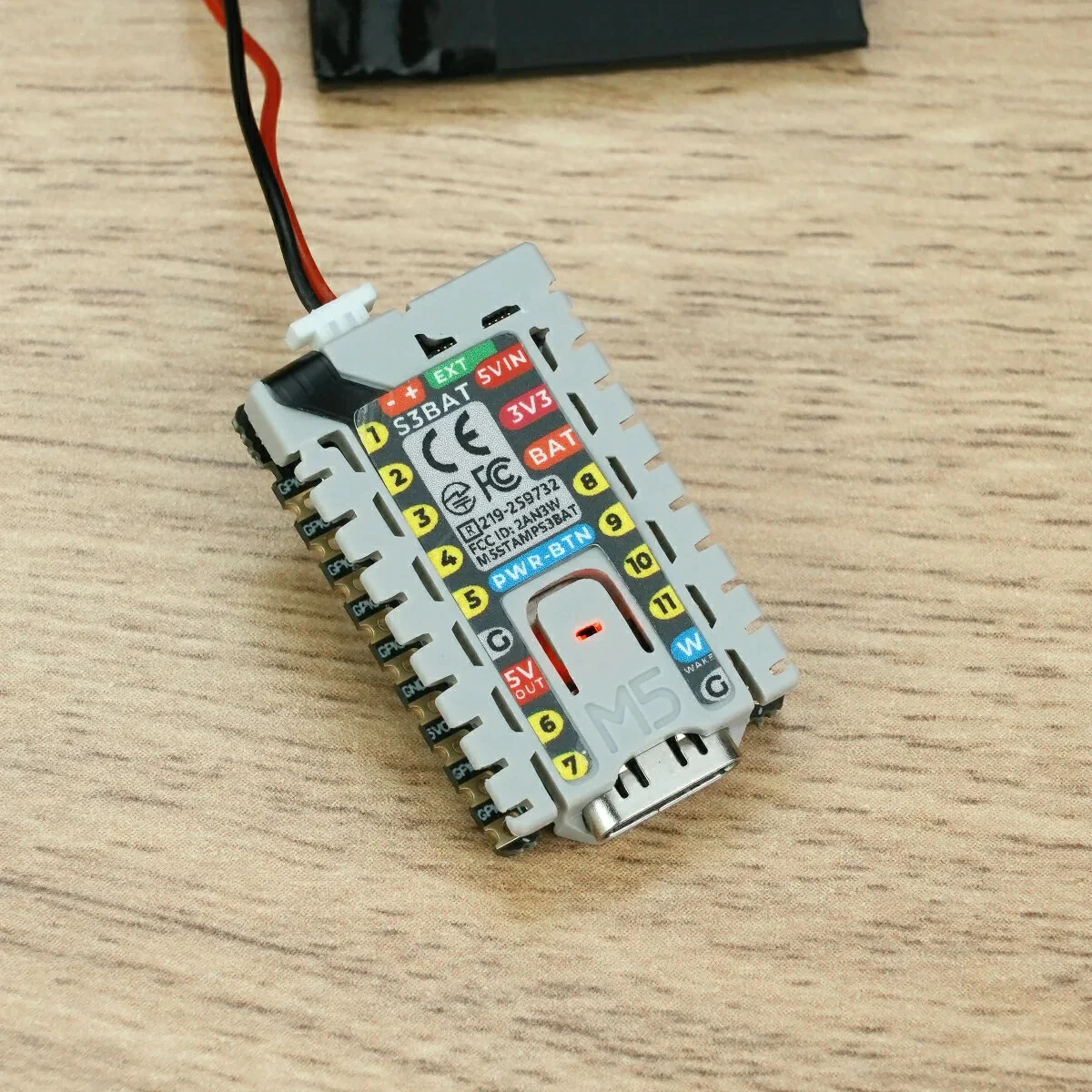 M5Stack M5StampS3 BAT Module with Battery Connector ESP32-S3-PICO-1-N8R8 8MB Flash PSRAM 2.4GHz Wi-Fi RGB LED IoT Development Board — view 4