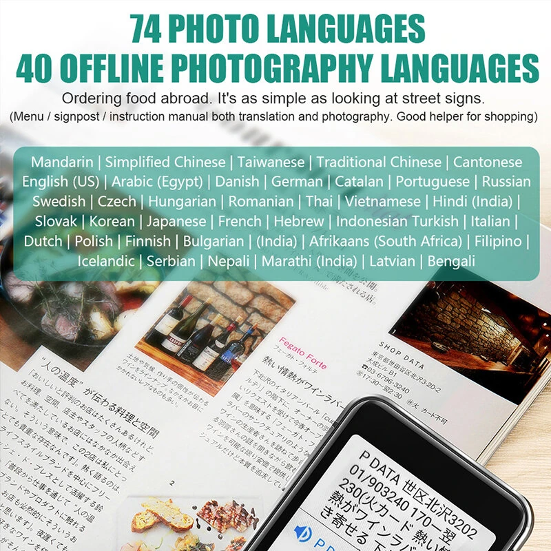 M9 Smart Audio Translator with 3-Inch Screen 137 Online Languages 16 Offline Languages Photo Translation WiFi Hotspot Two Way Conversation Real Time Voice Interpreter — view 3