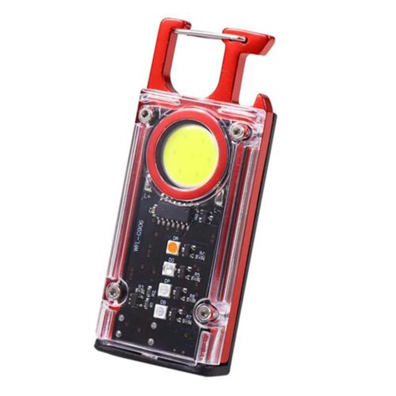 Magnetic COB LED Work Light Portable Keychain Flashlight UV Light Red/Blue Warning Green Light Keychain Light Mini Torch Light — view 10