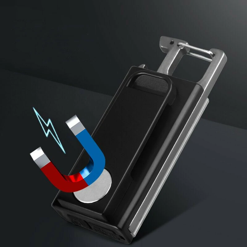 Magnetic COB LED Work Light Portable Keychain Flashlight UV Light Red/Blue Warning Green Light Keychain Light Mini Torch Light — view 6