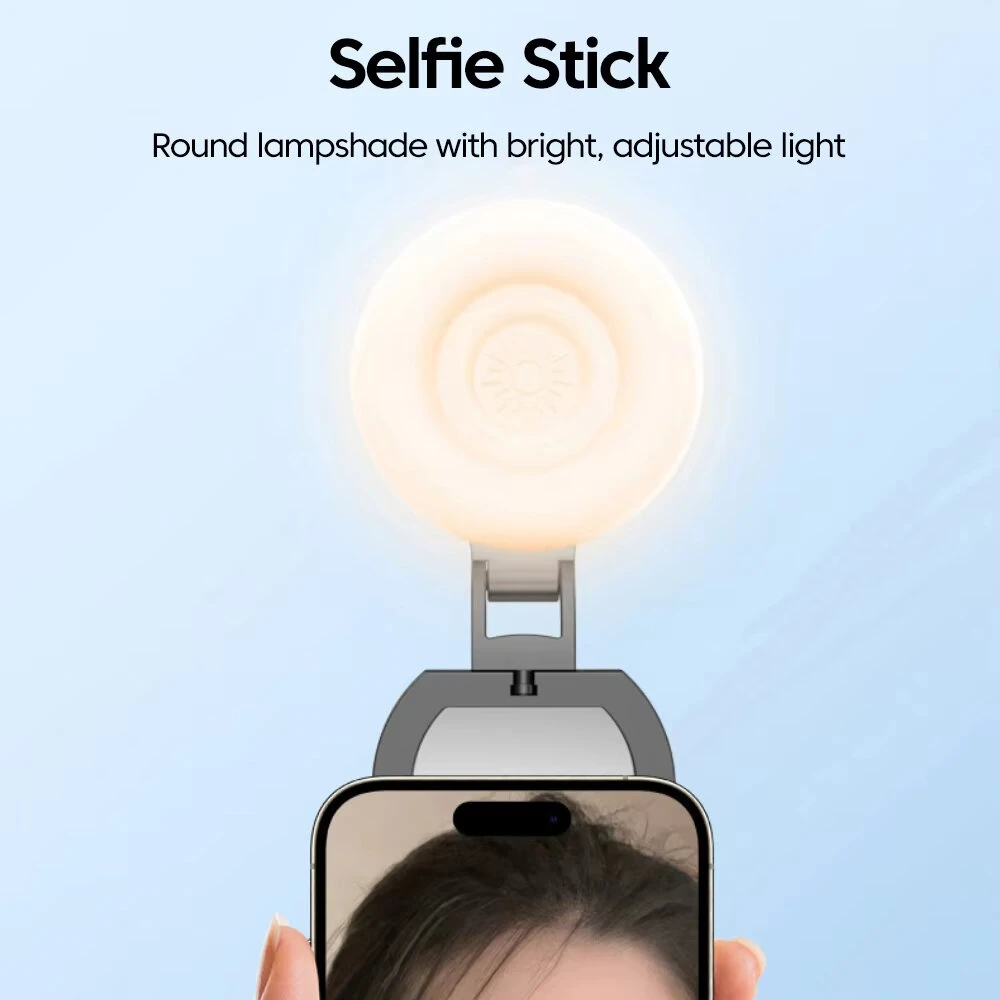 Magsafes Magnetic Phone Light Double-sided Mirror Foldable Magnetic Selfie Light Adjustable Light Phone Stand Fill Light Bracket — view 3