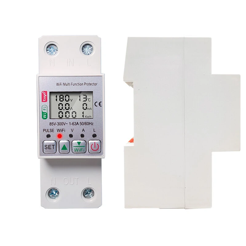 MAIQ-63 63A 110V 220V Tuya WiFi Energy Meter Kwh Metering Switch Timing Function with Voltage Current and Leakage Protection Work with Alexa Google Assistant — view 2