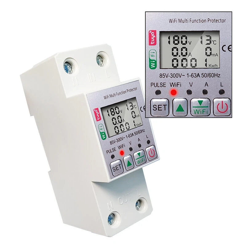 MAIQ-63 63A 110V 220V Tuya WiFi Energy Meter Kwh Metering Switch Timing Function with Voltage Current and Leakage Protection Work with Alexa Google Assistant — view 6