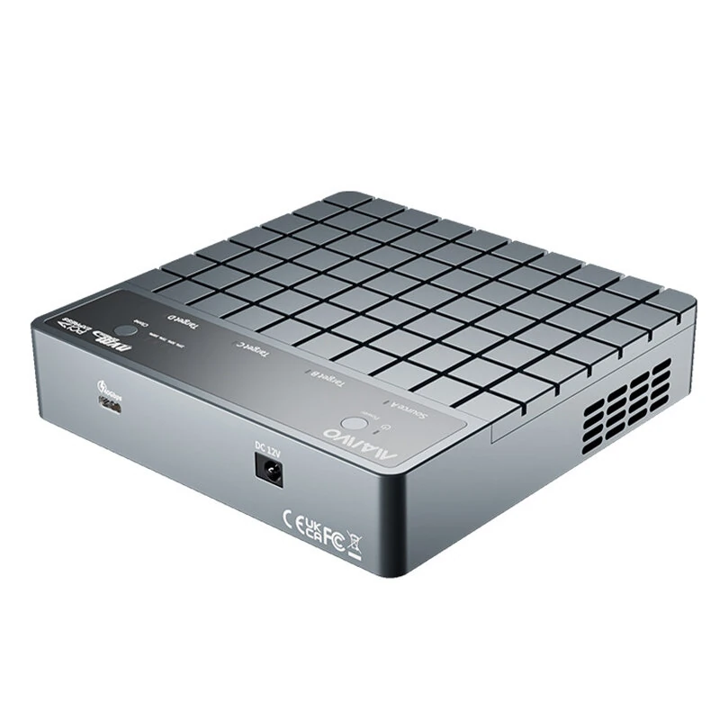 MAIWO K2024 4 Bay M.2 NVMe SSD Enclosure with USB4 Port 40Gbps High Speed SSD Case with Colling Fan Support 1-to-3 Offline Clone for 2230/2242/2260/2280 Hard Drive — MAIWO