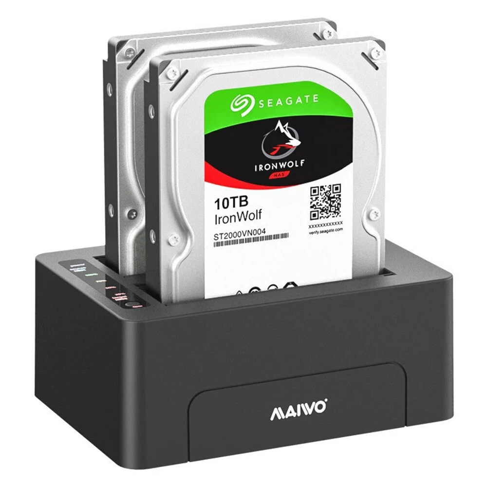 MAIWO K3082 USB 3.0 Dual Bay Hard Drive Copier Efficient Heat Dissipation for 2.5" / 3.5" SATA Serial Port SSD Solid State Drive — image 1
