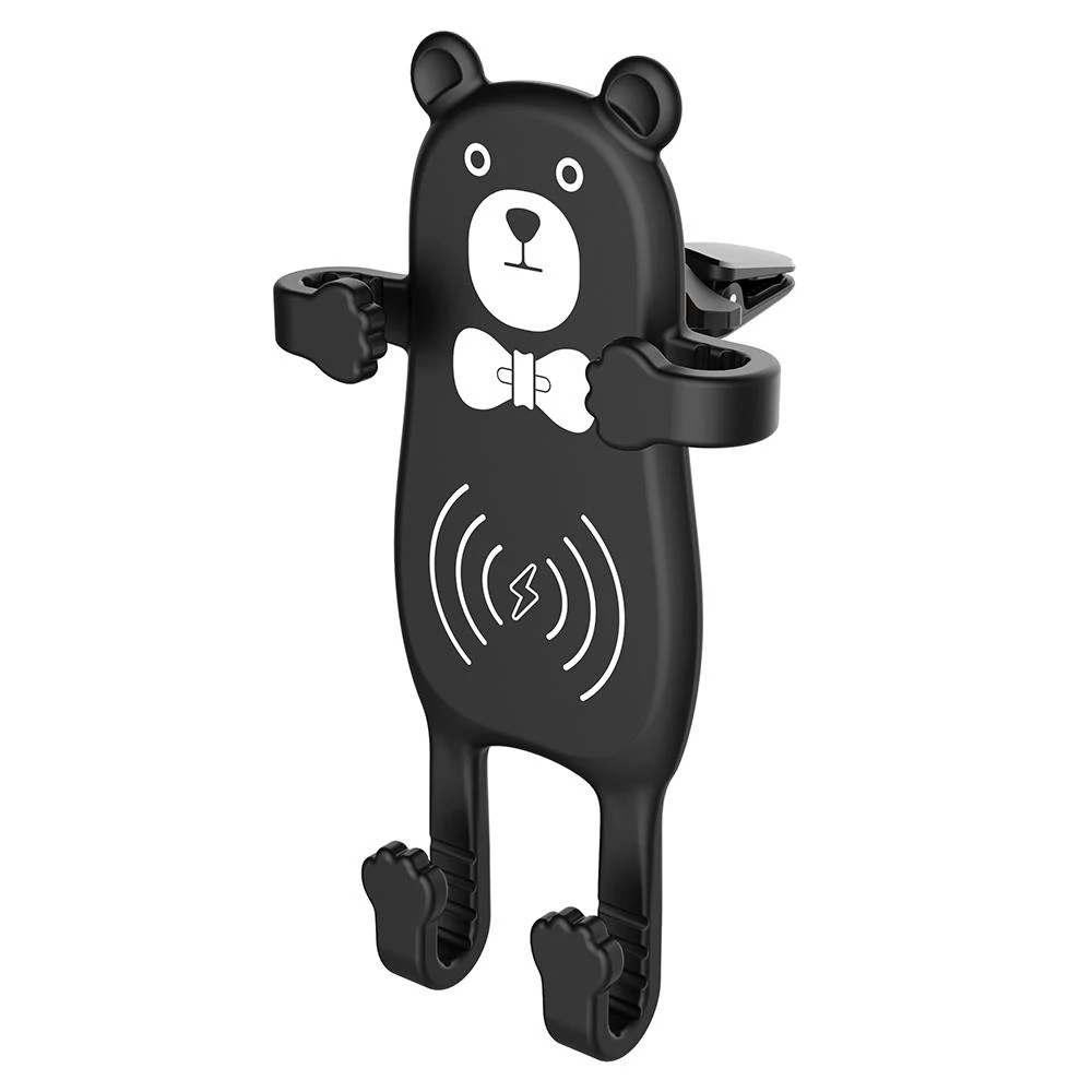 MANMOO BEAR X8 Car QI Air Vent Wireless Phone Charger Holder Silicon Gel Mount for iPhone XS — view 7