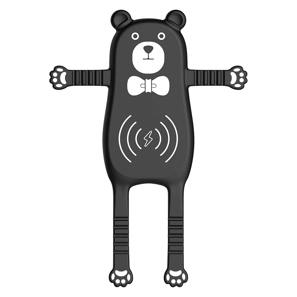 MANMOO BEAR X8 Car QI Air Vent Wireless Phone Charger Holder Silicon Gel Mount for iPhone XS — view 8