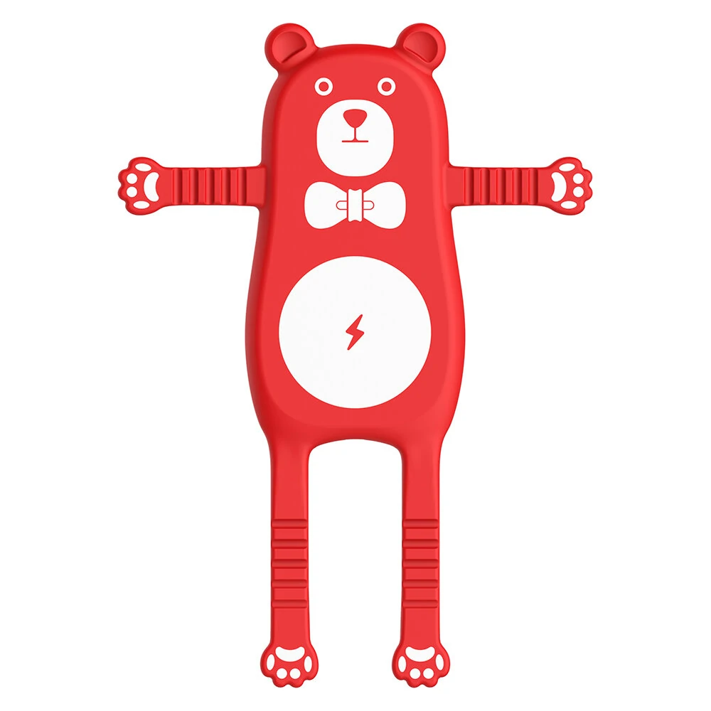 MANMOO BEAR X8 Car QI Air Vent Wireless Phone Charger Holder Silicon Gel Mount for iPhone XS — view 9