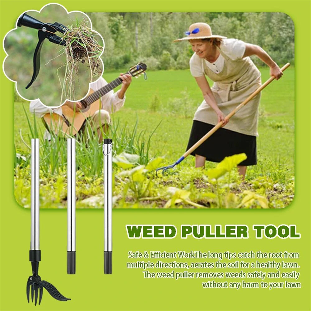 Manual Vertical Weeding Digging Grass Shovel Standing Weeding Puller Metal Weed Puller Head Garden Lawn Root Remover Weeder — view 6