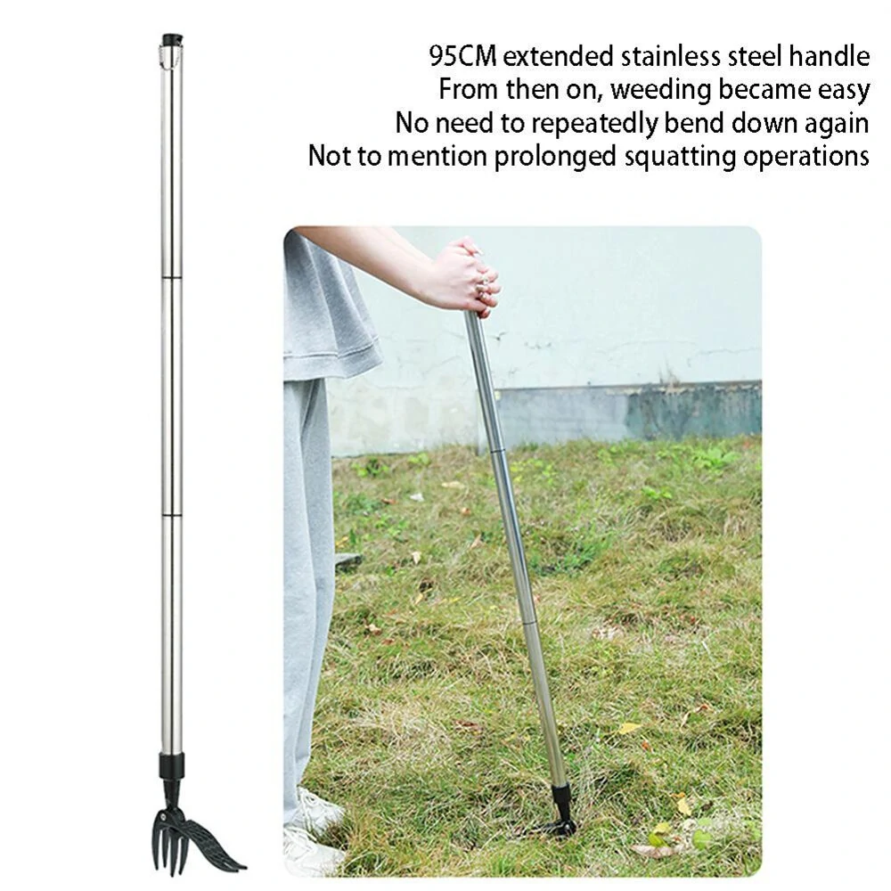 Manual Vertical Weeding Digging Grass Shovel Standing Weeding Puller Metal Weed Puller Head Garden Lawn Root Remover Weeder — view 8