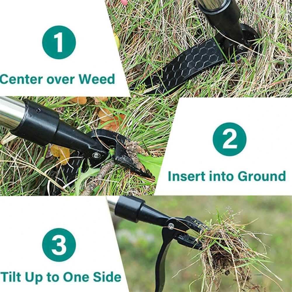 Manual Vertical Weeding Digging Grass Shovel Standing Weeding Puller Metal Weed Puller Head Garden Lawn Root Remover Weeder — view 9