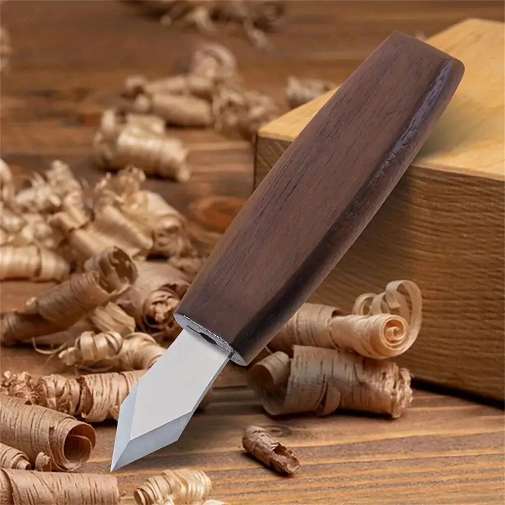 Marking Knife Double Bevel Striking Knife With CR-V Sharp Blade Wooden Handle For Woodworking Carving And Marking — view 5