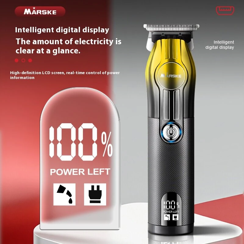 MARSKE 2 In 1 Electric Hair Clipper Set for Men Cordless Rechargeable Trimmer Kit with LCD Display 6500 RPM — view 3