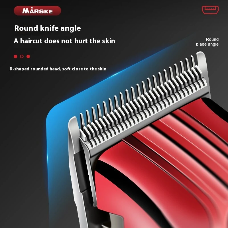 MARSKE 2 In 1 Electric Hair Clipper Set for Men Cordless Rechargeable Trimmer Kit with LCD Display 6500 RPM — view 6