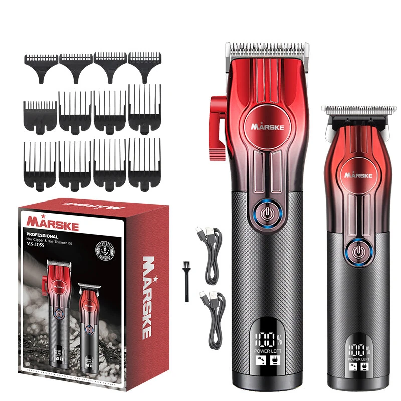 MARSKE 2 In 1 Electric Hair Clipper Set for Men Cordless Rechargeable Trimmer Kit with LCD Display 6500 RPM — view 7
