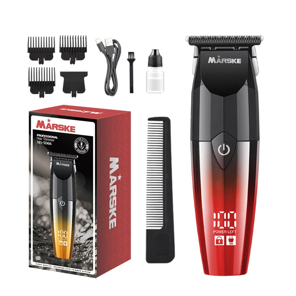 Marske MS-5066 Professional Hair Clipper 7200RPM Motor 800mAh Battery USB Recharge R-Shaped Blade Digital Display Adjustable Comb Trimmer — view 6