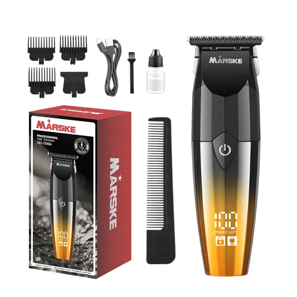 Marske MS-5066 Professional Hair Clipper 7200RPM Motor 800mAh Battery USB Recharge R-Shaped Blade Digital Display Adjustable Comb Trimmer — view 7