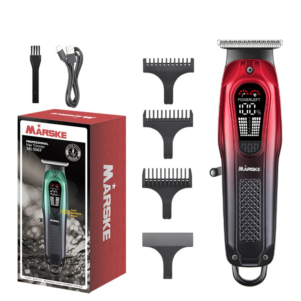MARSKE MS-5067 Professional Hair Clipper 1800mAh Rechargeable Battery LED Display Stainless Steel Round Blade USB Charging — view 7