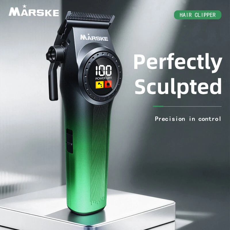 MARSKE MS-5081 Digital Electric Hair Clipper 5W 8000RPM 1500mAh USB Rechargeable Mens Beard Trimmer with LED Display Self Sharpening Blades Home Salon Kit — view 2