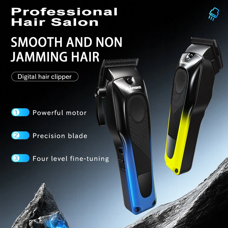 MARSKE MS-5082 Professional Electric Hair Clipper 5W 7500RPM 2500mAh USB Rechargeable Mens Beard Trimmer with LED Digital Display Stainless Steel Trimmer Salon Kit — view 2