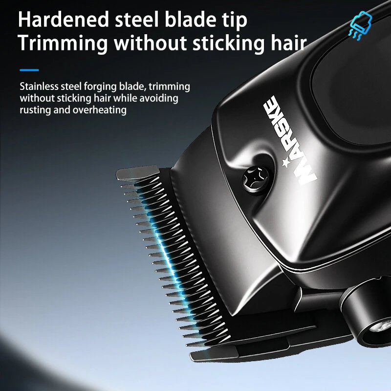 MARSKE MS-5082 Professional Electric Hair Clipper 5W 7500RPM 2500mAh USB Rechargeable Mens Beard Trimmer with LED Digital Display Stainless Steel Trimmer Salon Kit — view 3