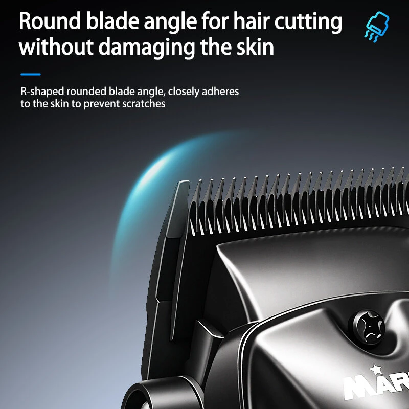 MARSKE MS-5082 Professional Electric Hair Clipper 5W 7500RPM 2500mAh USB Rechargeable Mens Beard Trimmer with LED Digital Display Stainless Steel Trimmer Salon Kit — view 4