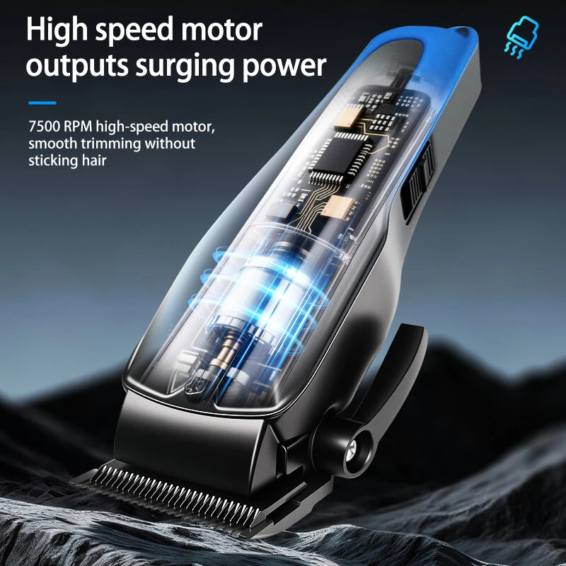 MARSKE MS-5082 Professional Electric Hair Clipper 5W 7500RPM 2500mAh USB Rechargeable Mens Beard Trimmer with LED Digital Display Stainless Steel Trimmer Salon Kit — view 7