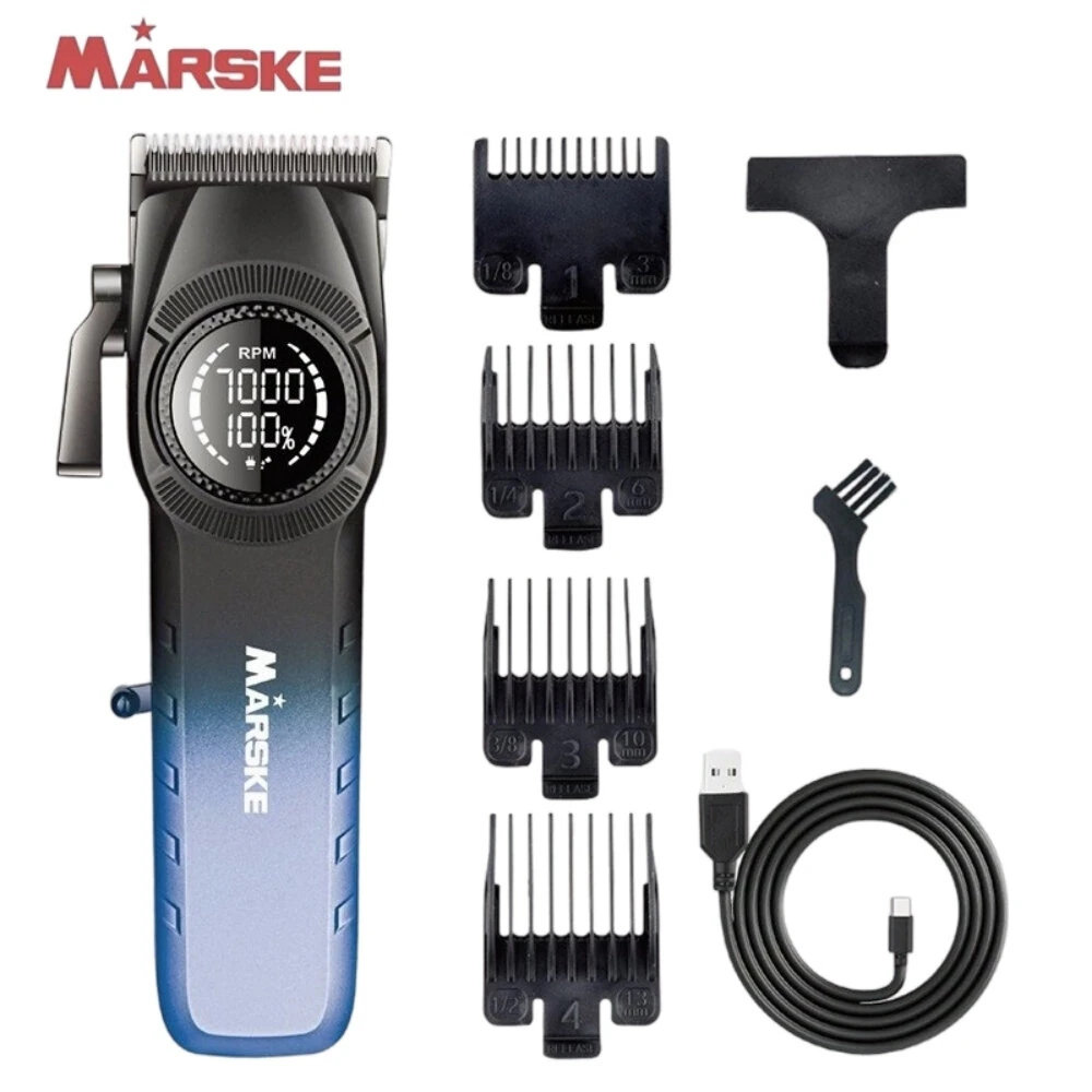 MARSKE MS-5089 Professional Hair Clipper 7000RPM High Speed 180 Mins Runtime 4 Gears Lever Adjustable 2000mAh Long Battery Rechargeable Hair Trimmer with LED Digital Display for Home Salon Use — view 3