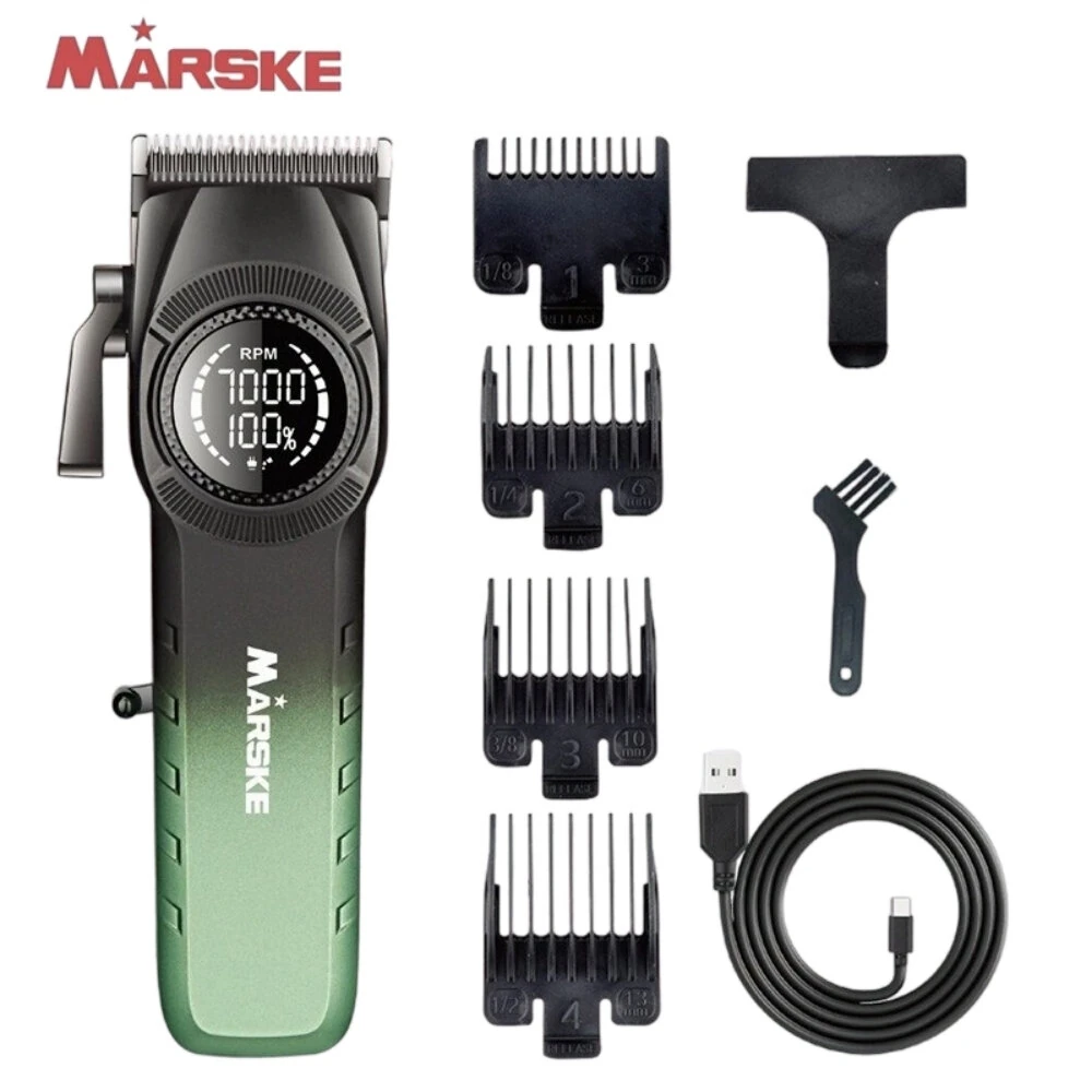 MARSKE MS-5089 Professional Hair Clipper 7000RPM High Speed 180 Mins Runtime 4 Gears Lever Adjustable 2000mAh Long Battery Rechargeable Hair Trimmer with LED Digital Display for Home Salon Use — view 4
