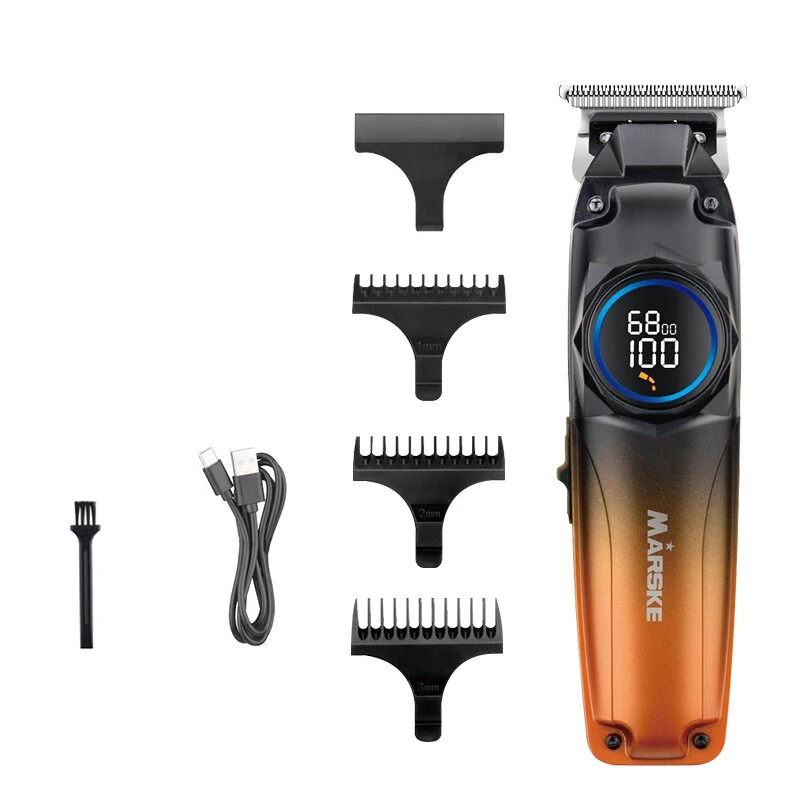 MARSKE Professional Electric Hair Clipper Sharp Rechargeable Hair Clipper Steel Blade Low Noise High-Speed Motor LED Display Easy Trim Sticking
