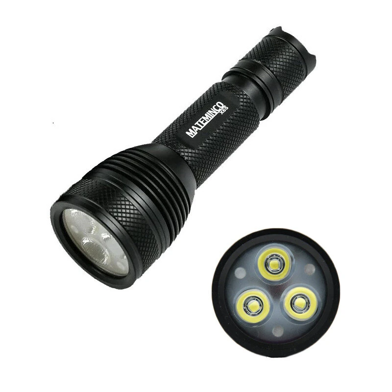 MATEMINCO X6S 3*LED 3000LM Ultra Bright EDC LED Flashlight Small Throw Flood Tactical Flashlight 18650 Battery Mini Torch Strong Searching Floodlight — MATEMINCO