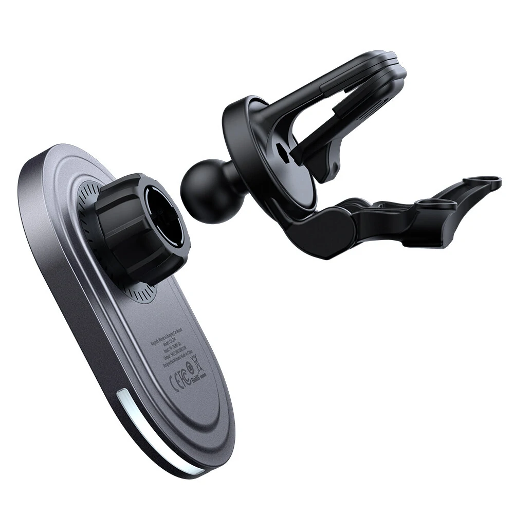 Mcdodo 15W Magnetic Wireless Charger Car Mount PD3.0 QC3.0 Fast Charging Transparent 360° Rotation Breathing Light — view 8