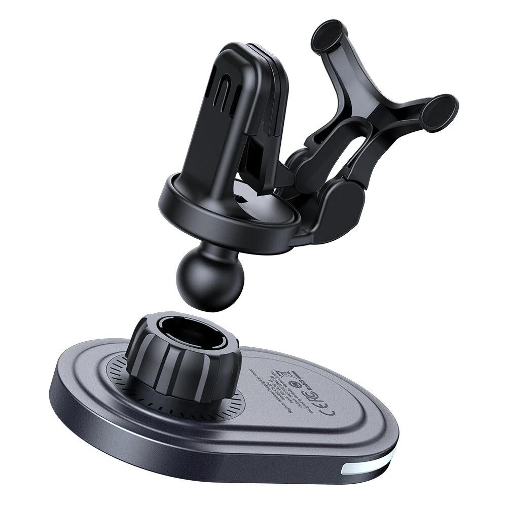 Mcdodo 15W Magnetic Wireless Charger Car Mount PD3.0 QC3.0 Fast Charging Transparent 360° Rotation Breathing Light — view 9