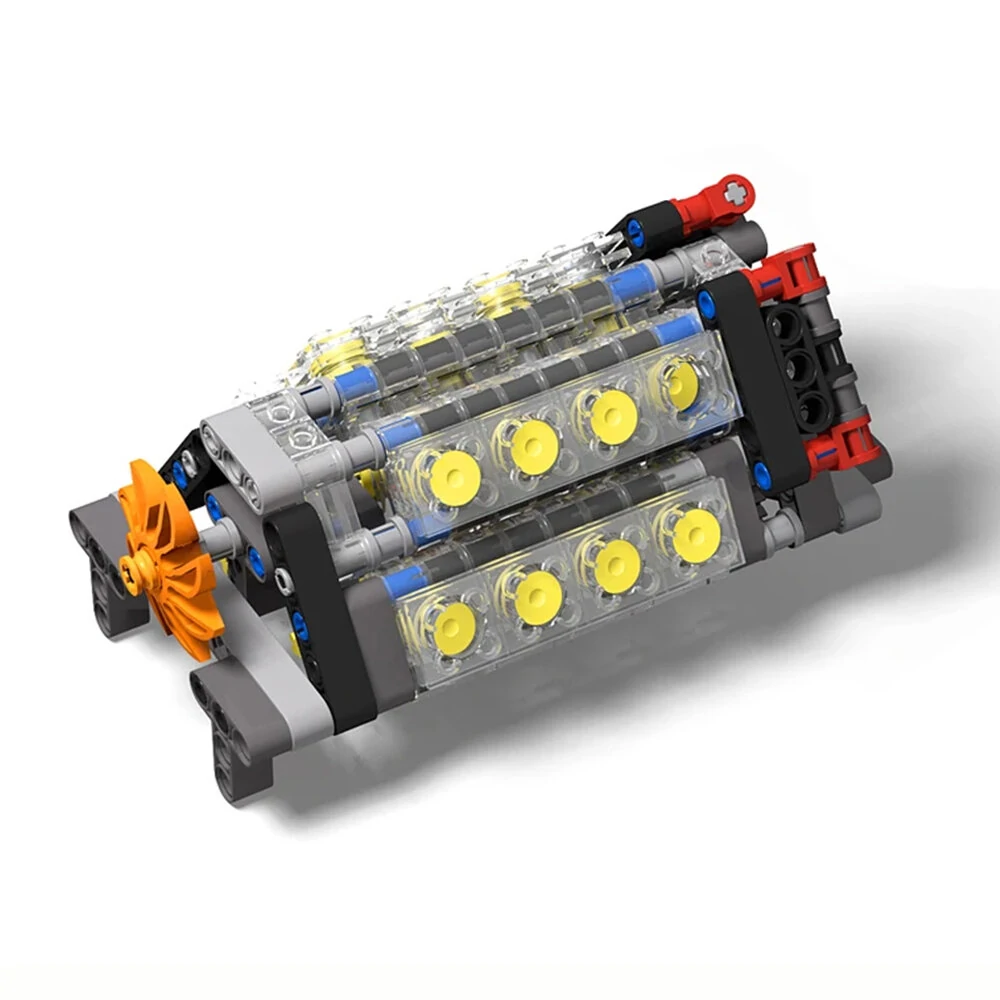 Mechanical Group V16 Cylinder Engine matched 6 Speed Gearbox MOC Building Bricks Parts Pack Blocks Model DIY Education Toys Gift — view 4