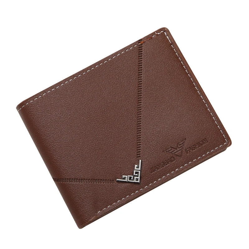 Men Casual PU Leather Short Wallets Multiple-card Slots Card Case for Men Bifold Purse Business ID Card Holder Slim Money Clip — view 4